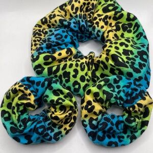 Bundle of 3 rainbow leopard scrunchies